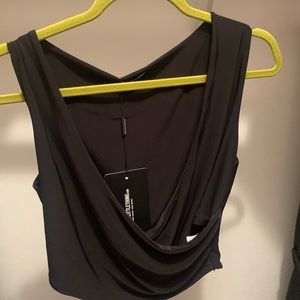 Black wrap crop top
